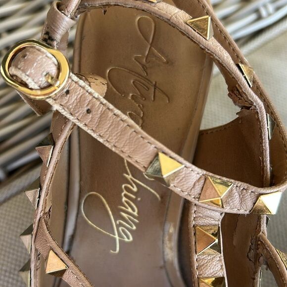 Studded Tan Heels - Picture 3 of 6